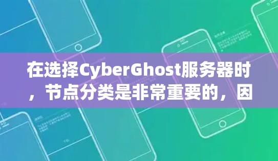 在选择CyberGhost服务器时，节点分类是非常重要的，因为不同的节点类型适合不同的应用场景和需求。以下是CyberGhost推荐的服务器类型及其特点，帮助您根据具体需求选择合适的选择