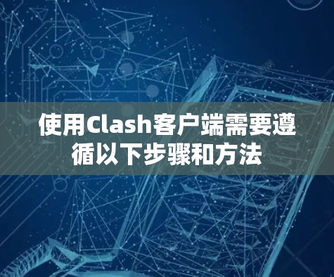 使用Clash客户端需要遵循以下步骤和方法
