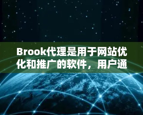 Brook代理是用于网站优化和推广的软件，用户通常会通过它设置代理策略，包括关键词、IP地址、跳出率等参数。以下是一些关于设置Brook代理的步骤和建议