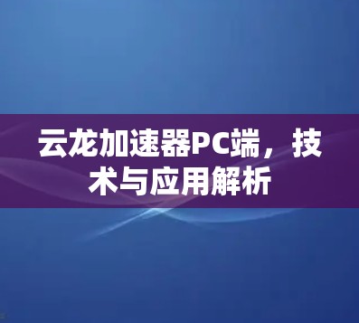 云龙加速器PC端，技术与应用解析