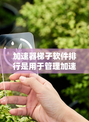 加速器梯子软件排行是用于管理加速器的工具，帮助用户选择最适合的加速器以提高系统性能。以下是加速器梯子软件排行的方法和步骤